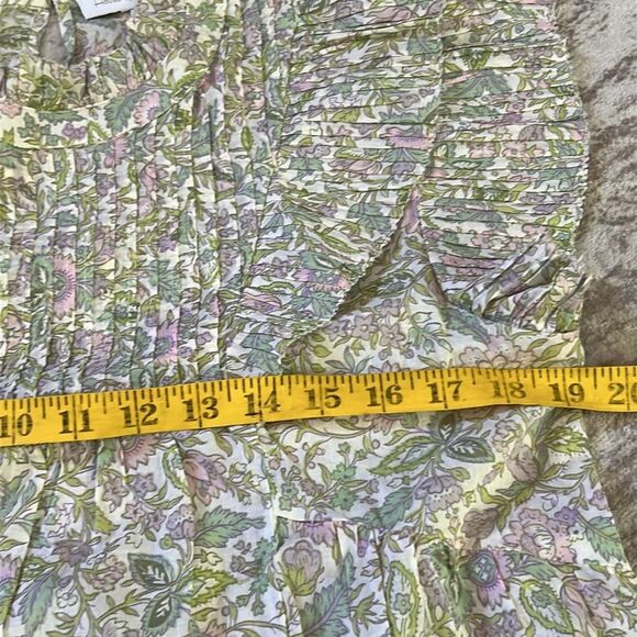 House of Harlow Smocked Floral Josepha Pink Print Flowy Blouse Size Medium - Picture 4 of 6